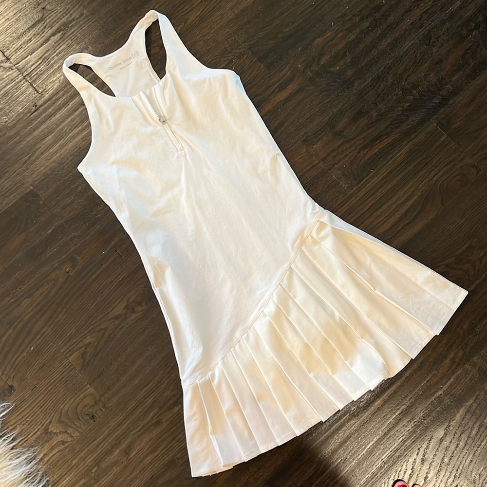 Outdoor Voices White Pleated Tennis Dress with Attached Shorts - Size XXS